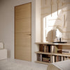 Brentwood- Interior White Oak Flush Door- 3 Horizontal Grooves and Horizontal Grain (Engineered) (1-3/4