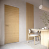 Brentwood- Interior White Oak Flush Door- 3 Horizontal Grooves and Horizontal Grain (Engineered) (1-3/4