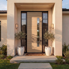 Albany – Multi Horizontal Plank Exterior White Oak Door with Vertical Lite (1-3/4”)