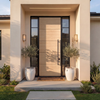 Chelsea:  Exterior White Oak Flush Door with Horizontal Grooves and Horizontal Grain (1-3/4”)
