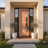 Elite – Multi Horizontal Plank Wood Exterior Door with Vertical Lite (1-3/4”)