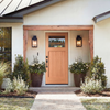 Ritz - Craftsman Mahogany Exterior Door 1-Lite Low-E Clear with 1 Panel Bottom (1-3/4