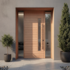 Albany – Multi Horizontal Plank Exterior White Oak Door with Vertical Lite (1-3/4”)