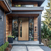 Rome –Exterior Flush White Oak Door with Single Vertical Lite (1-3/4”)