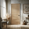 Brentwood- Interior White Oak Flush Door- 3 Horizontal Grooves and Horizontal Grain (Engineered) (1-3/4