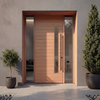 Elite – Multi Horizontal Plank Wood Exterior Door with Vertical Lite (1-3/4”)