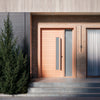 Elite – Multi Horizontal Plank Wood Exterior Door with Vertical Lite (1-3/4”)