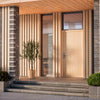 Leon:  Exterior White Oak Flush Door with Vertical Grain (1-3/4”)