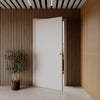 AUSTIN- FLUSH EXTERIOR FIBERGLASS DOOR WITH WHITE BRUSHED GRAIN (STAINABLE & PAINTABLE) (1-3/4