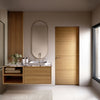 Brentwood- Interior White Oak Flush Door- 3 Horizontal Grooves and Horizontal Grain (Engineered) (1-3/4