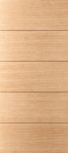 Chelsea:  Exterior White Oak Flush Door with Horizontal Grooves and Horizontal Grain (1-3/4”)