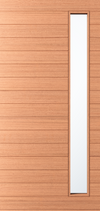 Elite – Multi Horizontal Plank Wood Exterior Door with Vertical Lite (1-3/4”)