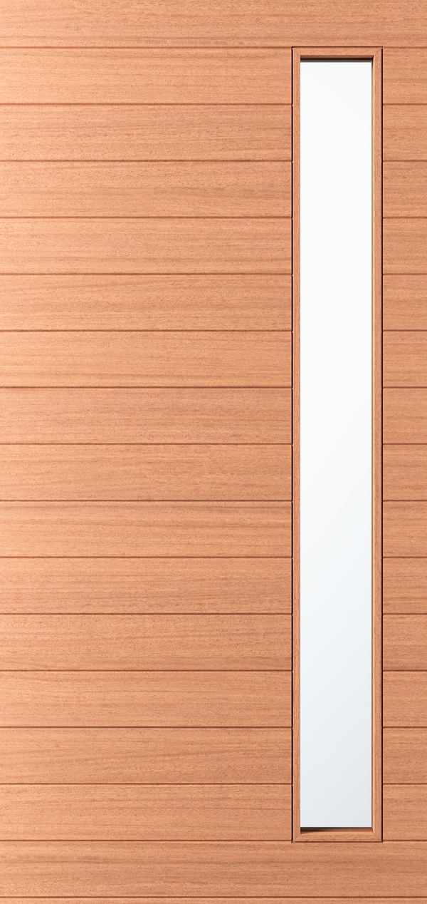 Elite – Multi Horizontal Plank Wood Exterior Door with Vertical Lite (1-3/4”)