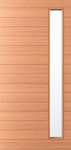 Elite – Multi Horizontal Plank Wood Exterior Door with Vertical Lite (1-3/4”)