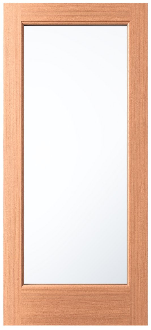 FD1L- Mahogany French Door Exterior 1-Lite Full View w/ Low-E Clear Glass (1-3/4”)