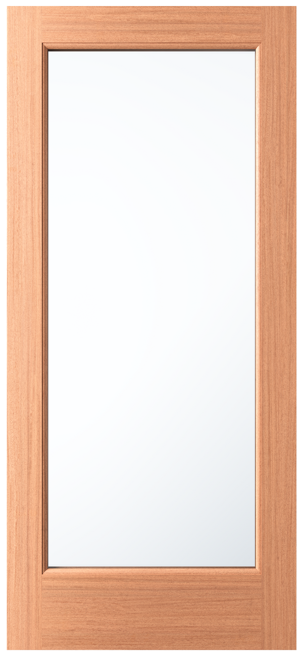 FD1L- Mahogany French Door Exterior 1-Lite Full View w/ Low-E Clear Glass (1-3/4”)