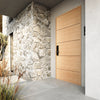 Chelsea:  Exterior White Oak Flush Door with Horizontal Grooves and Horizontal Grain (1-3/4”)