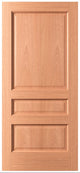 MA300 - MAHOGANY 3 PANEL SQUARE TOP INTERIOR DOOR (1-3/4")