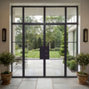 Plada - Steel Metal Exterior Grade 3-Lite French Door with Low-E Glass