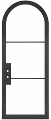 Ojai: Single Arched Steel Metal 3-Lite French Door with Low-E Glass Exterior Grade
