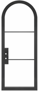 Ojai: Single Arched Steel Metal 3-Lite French Door with Low-E Glass Exterior Grade