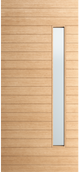 Albany – Multi Horizontal Plank Exterior White Oak Door with Vertical Lite (1-3/4”)
