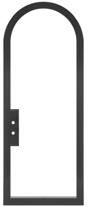 Athens: Single Arched Steel Metal 1-Lite French Door with Low-E Glass Exterior Grade
