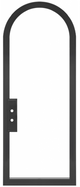 Athens: Single Arched Steel Metal 1-Lite French Door with Low-E Glass Exterior Grade