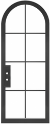 Bowie:  Single Arched Steel Metal 8-Lite French Door with Low-E Glass Exterior Grade