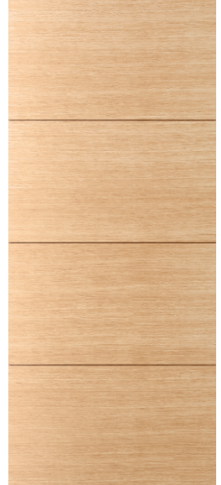 Brentwood- Interior White Oak Flush Door- 3 Horizontal Grooves and Horizontal Grain (Engineered) (1-3/4