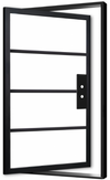 Dixon - Pivot Steel Metal Exterior Grade 4-Lite Door with Clear Low-E Glass