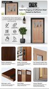 Rancho - Craftsman Mahogany Exterior Door 3-Lite Low-E Clear with 3 Panel Bottom (1-3/4