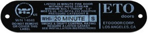 20 Minute Rated Door Label