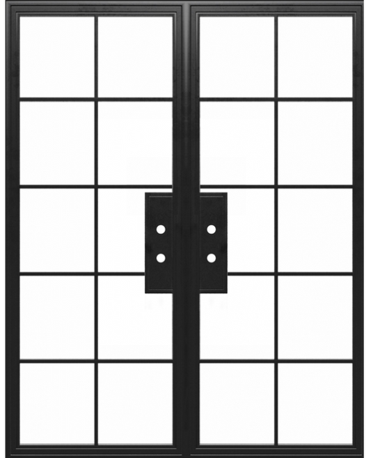 Kotet - Steel Metal Exterior Grade 10-Lite French Door with Low-E Glass