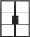 Plada - Steel Metal Exterior Grade 3-Lite French Door with Low-E Glass