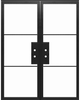Plada - Steel Metal Exterior Grade 3-Lite French Door with Low-E Glass