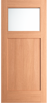 Ritz - Craftsman Mahogany Exterior Door 1-Lite Low-E Clear with 1 Panel Bottom (1-3/4