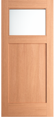 Ritz - Craftsman Mahogany Exterior Door 1-Lite Low-E Clear with 1 Panel Bottom (1-3/4")