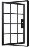 Salem - Pivot Steel Metal Exterior Grade 12-Lite Door with Clear Low-E Glass