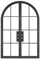 Troy - Double Arched Steel Metal 8-Lite French Door with Low-E Glass Exterior Grade