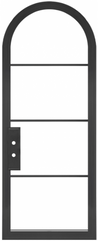 Venice: Single Arched Steel Metal 4-Lite French Door with Low-E Glass Exterior Grade