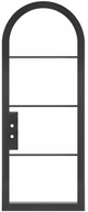Venice: Single Arched Steel Metal 4-Lite French Door with Low-E Glass Exterior Grade