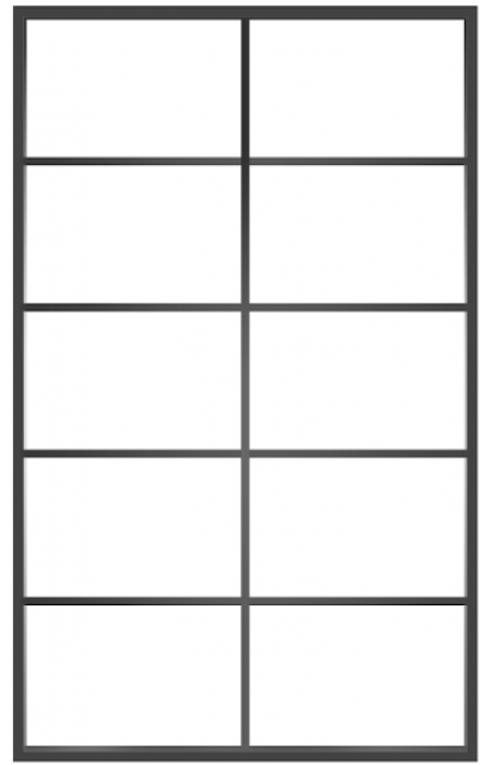 Ventana10: 10-Lite Fixed Rectangle Steel Metal Window with Low-E Glass Exterior Grade