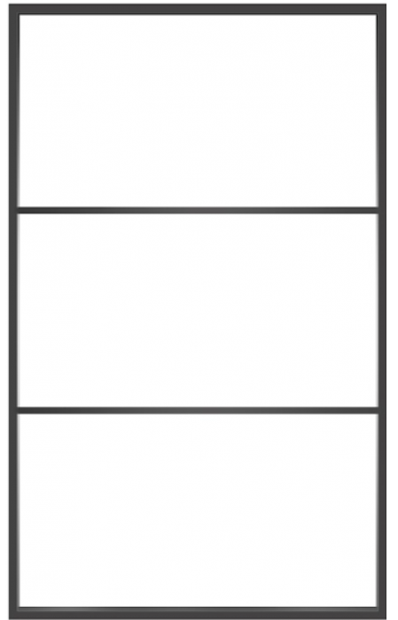 Ventana3: 3-Lite Fixed Rectangle Steel Metal Window with Low-E Glass Exterior Grade