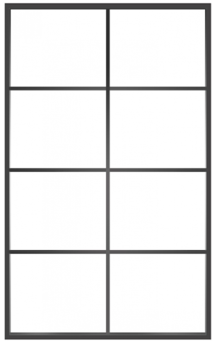 Ventana8: 8-Lite Fixed Rectangle Steel Metal Window with Low-E Glass Exterior Grade