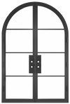 Zolo - Double Arched Steel Metal 4-Lite French Door with Low-E Glass Exterior Grade