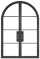 Zolo - Double Arched Steel Metal 4-Lite French Door with Low-E Glass Exterior Grade